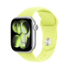 Apple Watch Series 11 42 mm, Silver Aluminum Case with Sport Band Neon Yellow (M/L)