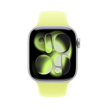 Apple Watch Series 11 46 mm, Silver Aluminum Case with Sport Band Neon Yellow (S/M)