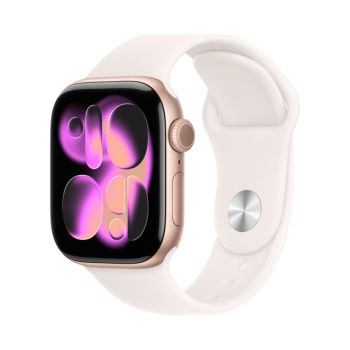 Apple Watch Series 11 42mm, Rose Gold Aluminum Case with Sport Light Blush (S/M)