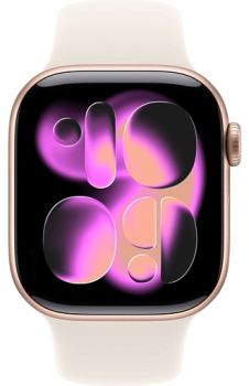 Apple Watch Series 11 42 mm, Rose Gold Aluminum Case with Sport Starlight (S/M)