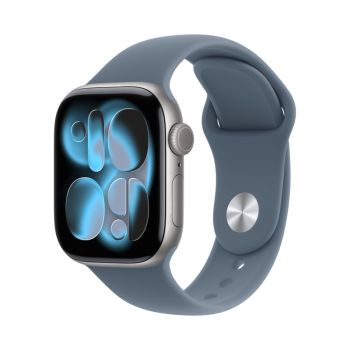 Apple Watch Series 11 46 mm, Silver Aluminum Case with Sport Band Anchor Blue (S/M)