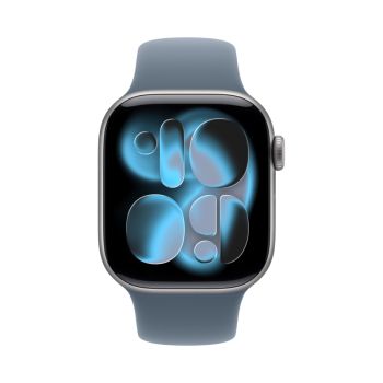 Apple Watch Series 11 46 mm, Silver Aluminum Case with Sport Band Anchor Blue (S/M)