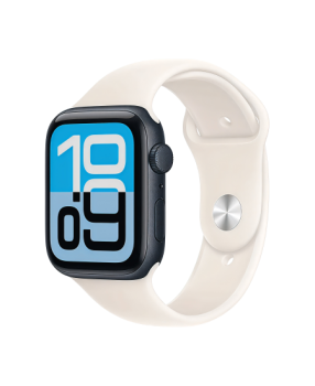 Apple Watch SE 3 44 mm, Midnight Aluminum Starlight Sport Band (S/M)