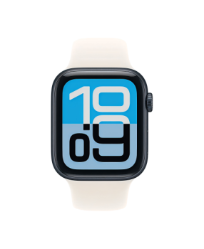 Apple Watch SE 3 44 mm, Midnight Aluminum Starlight Sport Band (S/M)
