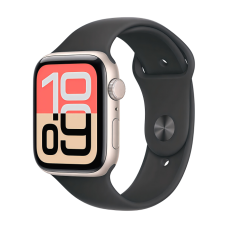 Apple Watch SE 3 40 mm, Starlight Aluminum Black Sport Band (M/L)