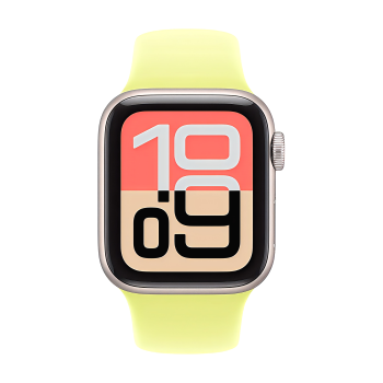 Apple Watch SE 3 40 mm, Starlight Aluminum Neon Yellow Sport Band (M/L)