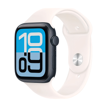 Apple Watch SE 3 44 mm, Midnight Aluminum Light Blush Sport Band (S/M)