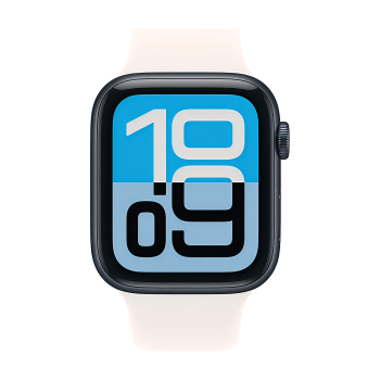 Apple Watch SE 3 44 mm, Midnight Aluminum Light Blush Sport Band (S/M)