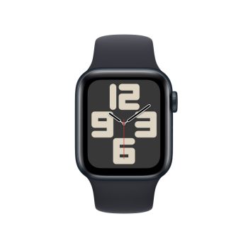 Apple Watch SE 2, 40 мм, корпус из алюминия цвета «тёмная ночь», спортивный ремешок цвета «тёмная ночь», GPS + Cellular, M/L