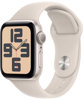 Apple Watch SE 2, 40 мм, корпус из алюминия цвета «сияющая звезда», спортивный ремешок цвета «сияющая звезда», GPS + Cellular, M/L