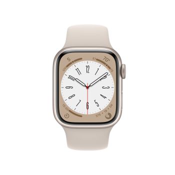 Apple Watch Series 8, 41 мм, корпус из алюминия цвета «сияющая звезда», спортивный ремешок цвета «сияющая звезда»