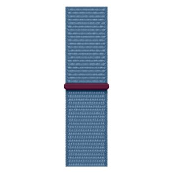 Apple Watch Series 9, 41 мм, корпус из алюминия серебристого цвета, нейлоновый ремешок цвета «ледяной синий»