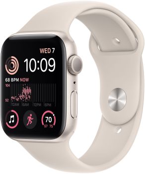 Apple Watch SE 2, 40 мм, корпус из алюминия цвета «сияющая звезда», спортивный ремешок цвета «сияющая звезда», GPS