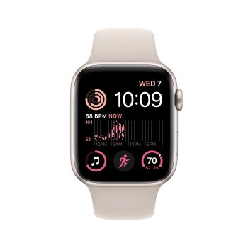 Apple Watch SE 2, 40 мм, корпус из алюминия цвета «сияющая звезда», спортивный ремешок цвета «сияющая звезда», GPS