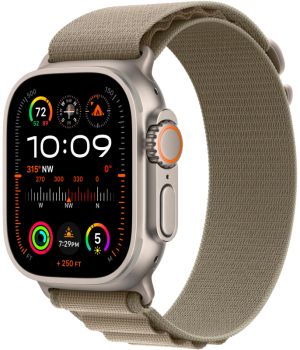 Apple Watch Ultra 2 GPS + Cellular, 49 мм, корпус из титана, ремешок Alpine оливкового цвета, размер S/M