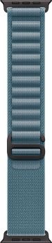 Apple Watch Ultra 3, Black Titanium Case with Light Blue Alpine Loop (M)