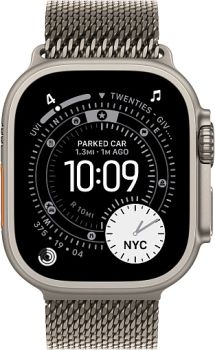 Apple Watch Ultra 3, Natural Titanium Case with Natural Titanium Milanese Loop (L)