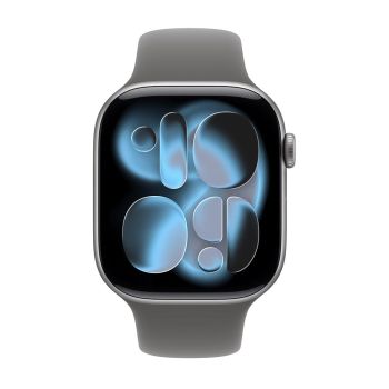 Apple Watch Series 11 42mm, Space Gray Aluminum Case with Sport Band Stone Gray (S/M)