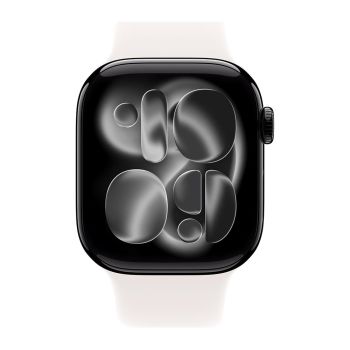Apple Watch Series 11, 42 mm, Jet Black Aluminum Light Blush Sport Band (S/M)