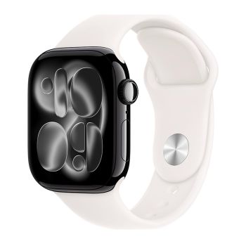 Apple Watch Series 11, 42 mm, Jet Black Aluminum Light Blush Sport Band (S/M)
