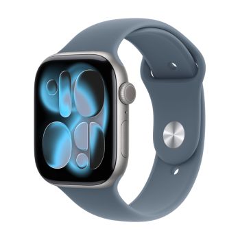 Apple Watch Series 11, 42 mm, Space Gray Aluminum Anchor blue Sport Band (M/L)