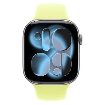 Apple Watch Series 11, 42 mm, Space Gray Aluminum Neon Yellow Sport Band (M/L)