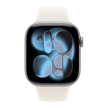 Apple Watch Series 11, 46 mm, Space Gray Aluminum Starlight Sport Band (S/M)