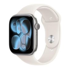Apple Watch Series 11, 42 mm, Space Gray Aluminum Starlight Sport Band (M/L)
