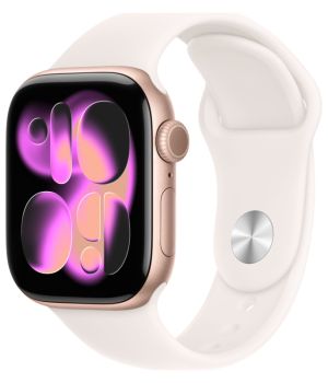 Apple Watch Series 11 42 mm, Rose Gold Aluminum Case with Sport Starlight (S/M)