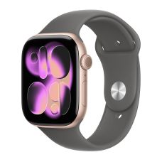 Apple Watch Series 11, 42 mm, Rose Gold Aluminum Stone Gray Sport Band (M/L)