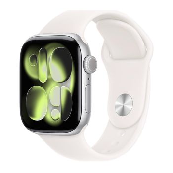 Apple Watch Series 11, 42 mm, Silver Aluminum Light Blush Sport Band (S/M)