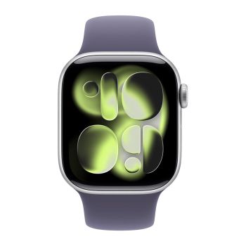 Apple Watch Series 11, 42 mm, Silver Aluminum Purple Fog Sport Band (M/L)