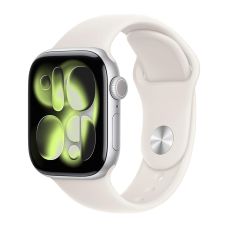 Apple Watch Series 11, 42 mm, Silver Aluminum Starlight Sport Band (M/L)