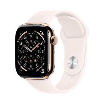 Apple Watch Series 11, 46 mm, Gold Titanium GPS+Cellular, Light Blush Sport Band (S/M)