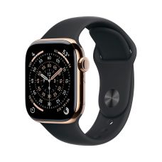 Apple Watch Series 11, 42 mm, Gold Titanium GPS+Cellular, Black Sport Band (M/L)