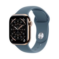 Apple Watch Series 11, 42 mm, Gold Titanium GPS+Cellular, Anchor blue Sport Band (M/L)