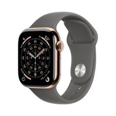 Apple Watch Series 11, 42 mm, Gold Titanium GPS+Cellular, Stone Gray Sport Band (M/L)