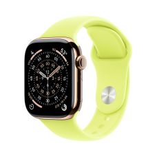 Apple Watch Series 11, 42 mm, Gold Titanium GPS+Cellular, Neon Yellow Sport Band (M/L)