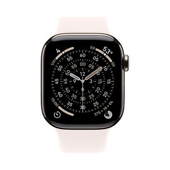 Apple Watch Series 11, 42 mm, Nalural Titanium GPS+Cellular, Light Blush Sport Band (S/M)