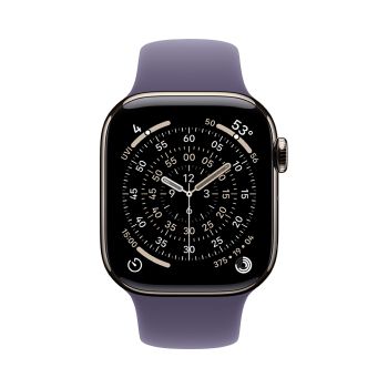 Apple Watch Series 11, 42 mm, Nalural Titanium GPS+Cellular, Purple Fog Sport Band (M/L)