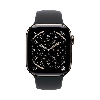 Apple Watch Series 11, 42 mm, Nalural Titanium GPS+Cellular, Black Sport Band (M/L)
