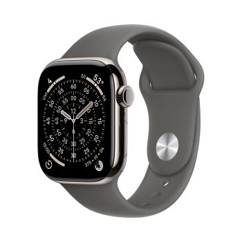 Apple Watch Series 11, 42 mm, Nalural Titanium GPS+Cellular, Stone Gray Sport Band (S/M)