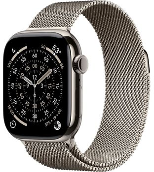 Apple Watch Series 11, 46 mm, Nalural Titanium GPS+Cellular, Natural Milanese Loop S/M