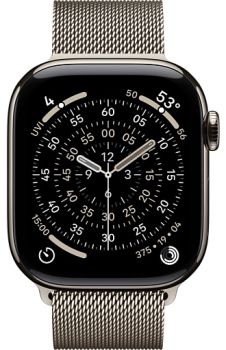 Apple Watch Series 11, 46 mm, Nalural Titanium GPS+Cellular, Natural Milanese Loop S/M