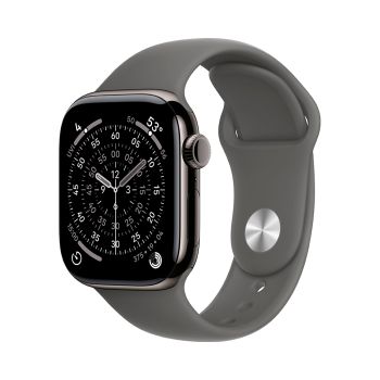 Apple Watch Series 11, 46 mm, Slate Titanium GPS+Cellular, Stone Gray Sport Band (S/M)