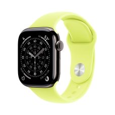 Apple Watch Series 11, 42 mm, Slate Titanium GPS+Cellular, Neon Yellow Sport Band (M/L)