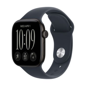 Apple Watch Series 12, 42 mm, Black Aluminum Navy Blue Sport Band S/M