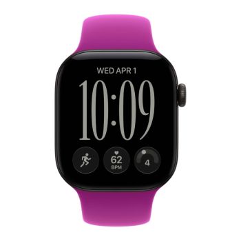 Apple Watch Series 12, 42 mm, Black Aluminum Magenta Sport Band S/M