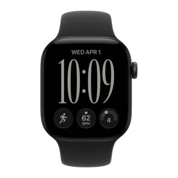 Apple Watch Series 12, 42 mm, Black Aluminum Black Sport Band M/L