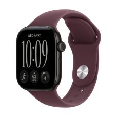 Apple Watch Series 12, 42 mm, Black Aluminum Burgundy Sport Band M/L
